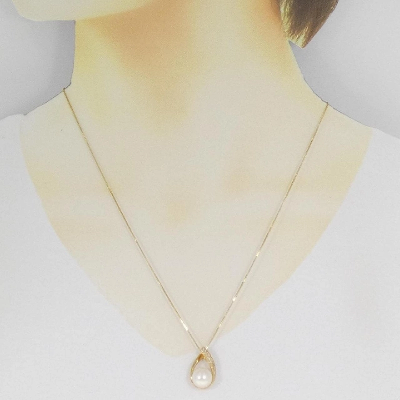 K18YG Vòng cổ ngọc trai Akoya 8.7mm - Hàng hiệu Authentic 855892