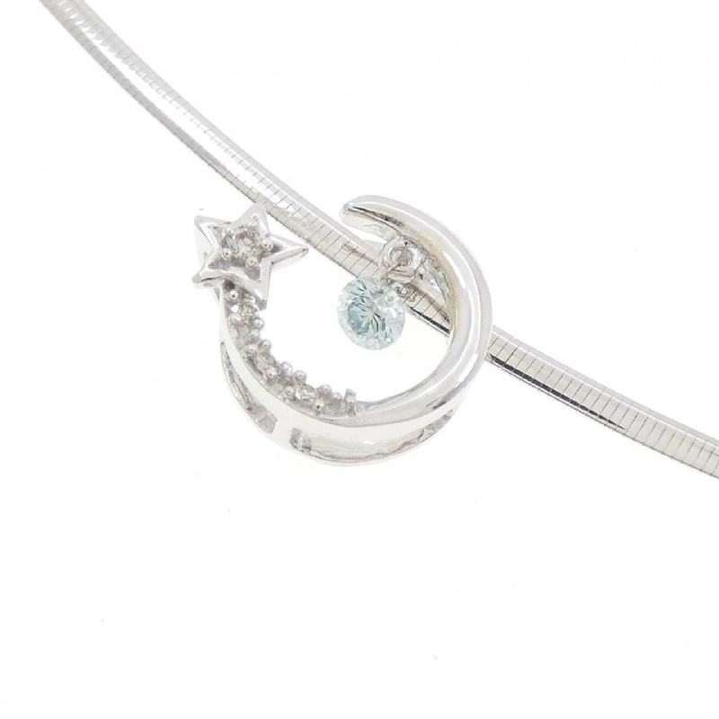 Dây chuyền kim cương hình mặt trăng và ngôi sao K18WG/K18YG 0.07CT - Hàng hiệu Chính hãng 861890