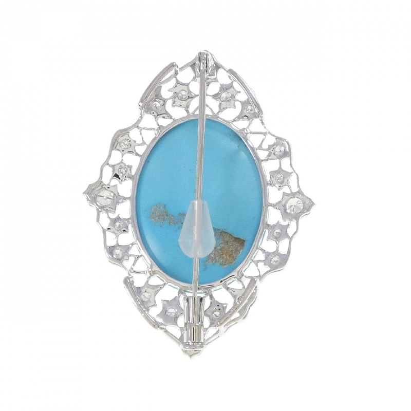 K18WG Turquoise Brooch - Hàng hiệu Authentic 873421