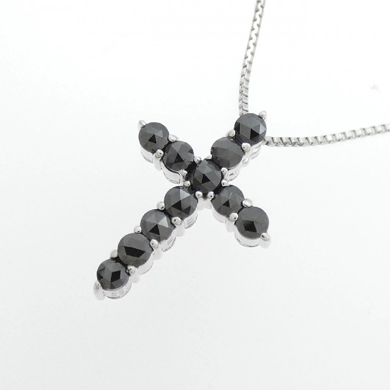 K18WG Dây chuyền kim cương chéo 0.30CT - Hàng hiệu Chính hãng 860214