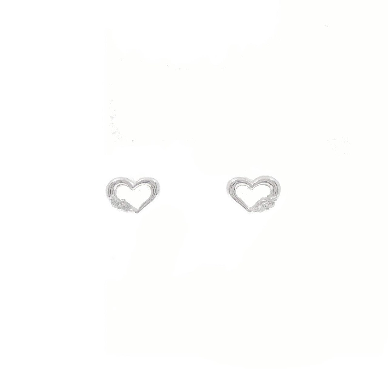 K18WG Bông tai kim cương hình trái tim 0.04CT - Hàng hiệu Chính hãng 867801