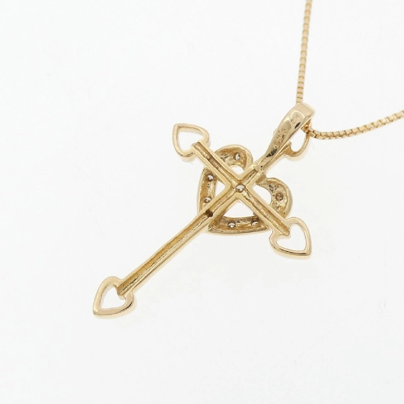 K18YG Đan Chéo × Trái Tim Dây Chuyền Kim Cương 0.05CT - Hàng hiệu Chính hãng 860747