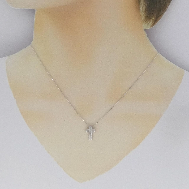 K18WG Dây chuyền kim cương chéo 0.50CT - Hàng hiệu Chính hãng 867521