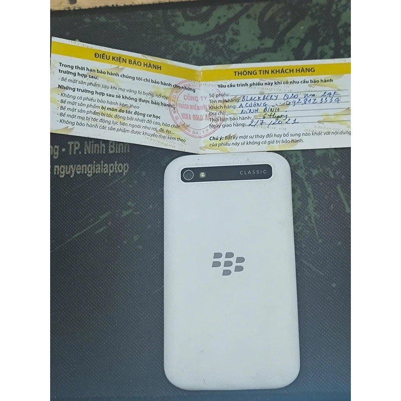 BlackBerry Q10 White viền Gold 329304