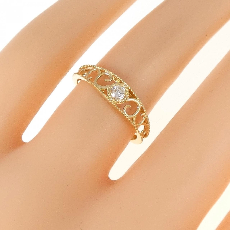 Nhẫn kim cương K18YG 0.08CT 670518