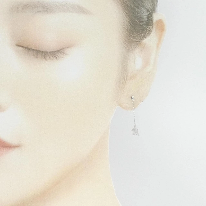 K18WG Mặt Trăng × Ngôi Sao Bông Tai Kim Cương - Hàng hiệu Chính Hãng 876721