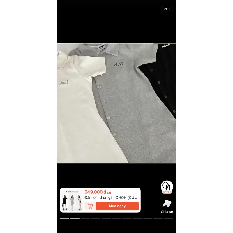 Đầm ôm thun gân OHOH (CUPPIE DRESS) 992258