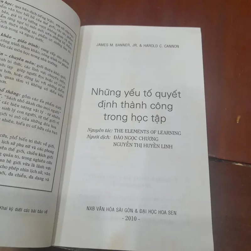 James M. Banner, Jr. & Harold C. Cannon - NHỮNG YẾU TỐ QUYẾT ĐỊNH THÀNH CÔNG trong Học Tập 557071