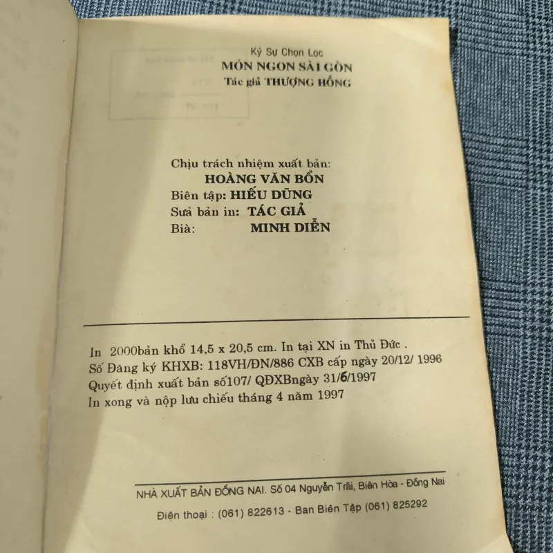 Món ngon Sài Gòn (Ký sự chọn lọc) - Thượng Hồng - NXB Đồng Nai 1997 590833