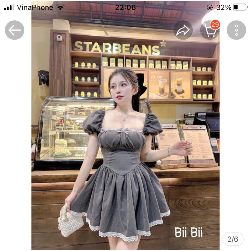 Váy tay bồng có mút ngực 515482