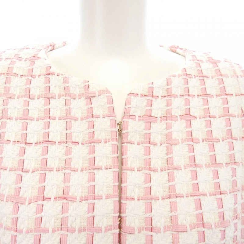 【Mã giảm giá】Áo khoác không cổ CHANEL 644054