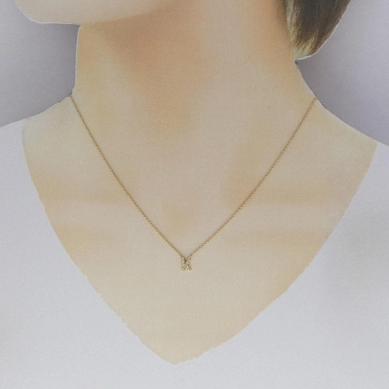 K18YG Chữ cái K Dây chuyền kim cương - Hàng hiệu Chính hãng 858033