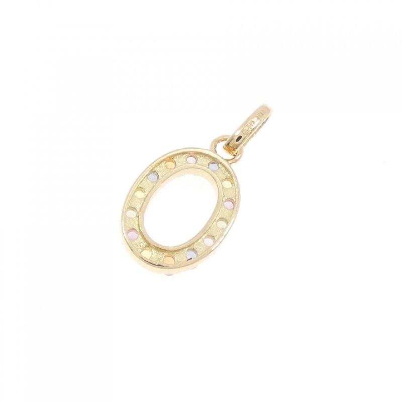 K18YG Chữ cái O Mặt dây chuyền Sapphire 0.24CT - Hàng hiệu Chính hãng 863089