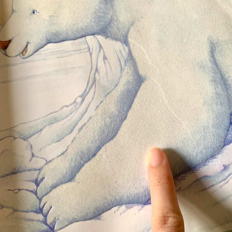 Sách ngoại văn Snow Bear – Sách sờ chạm vải nhung, Used 540728