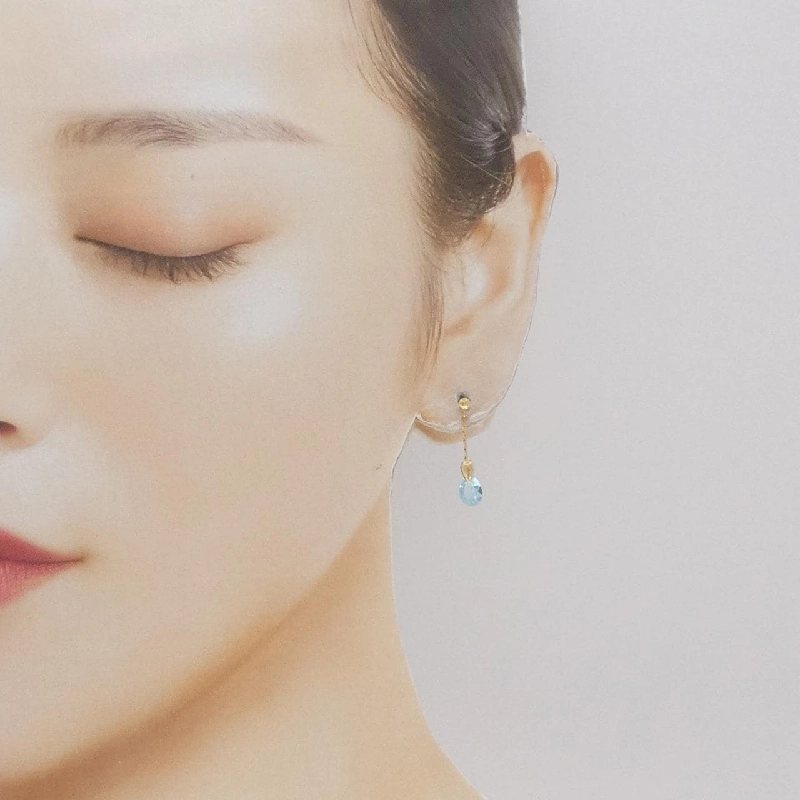 K18YG Blue Topaz Bông Tai - Hàng hiệu Chính hãng 870601