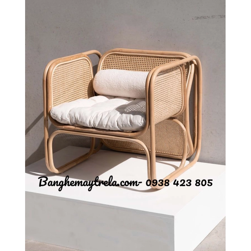 Ghế mây vuông kết hợp lưới mắt cáo 518233