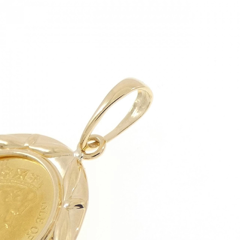 K18YG(枠) Mặt dây chuyền đồng xu - Hàng hiệu Authentic 867488