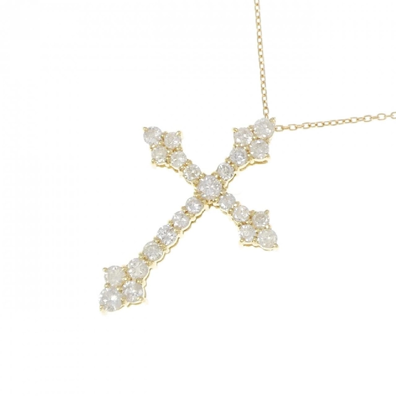 K18YG Dây chuyền kim cương hình chữ thập 1.11CT - Hàng hiệu Chính hãng 847697