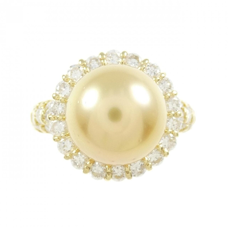 Nhẫn ngọc trai trắng K18YG 10.5mm 671238