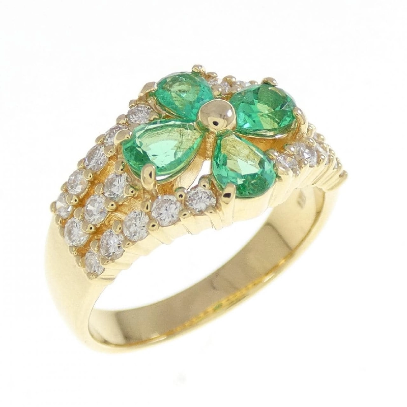 Nhẫn hoa ngọc lục bảo K18YG 0.88CT - Hàng hiệu chính hãng 849014