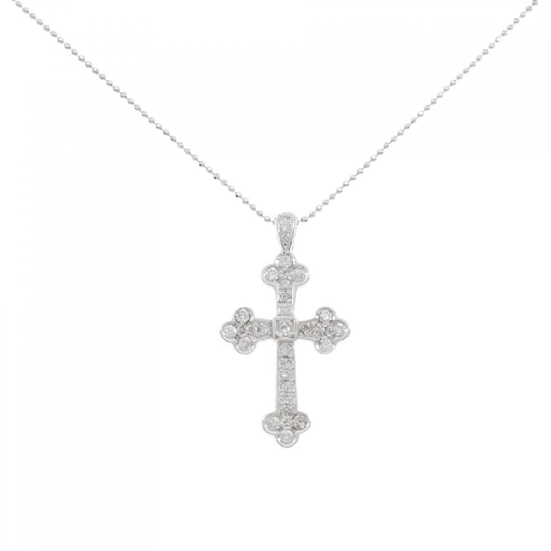 K18WG Dây chuyền kim cương hình chữ thập 0.51CT - Hàng hiệu chính hãng 846436