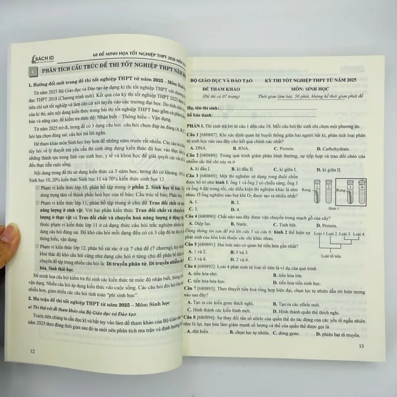 [2025-2026] 60 đề minh họa Tốt nghiệp THPT 2026 môn Sinh học 925918