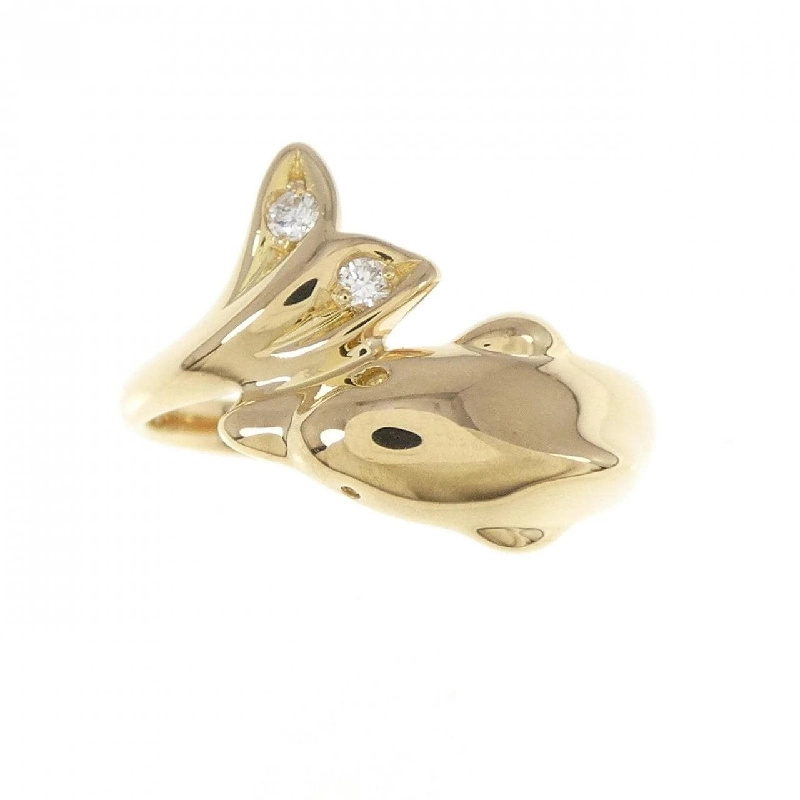 Nhẫn kim cương K18YG hình cá heo 0.04CT 672585