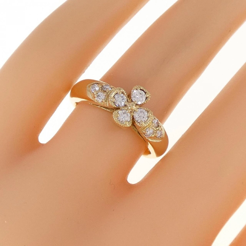 Nhẫn kim cương K18YG hình cỏ ba lá 0.35CT - Hàng hiệu chính hãng 855680