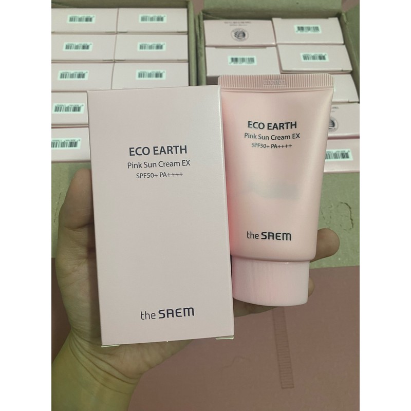 Kem Chống Nắng The Saem Eco Earth Power Sun Cream SPF50+ PA++++ Hồng Vàng 50g 117961