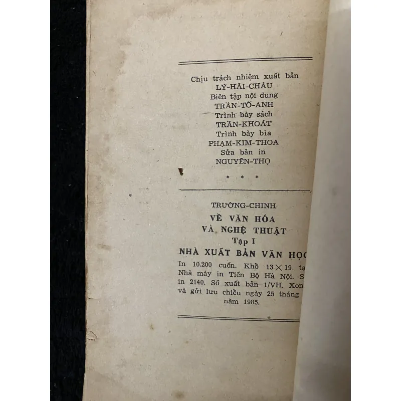 Ve Văn hóa và văn nghệ - Trường Chinh 1005288