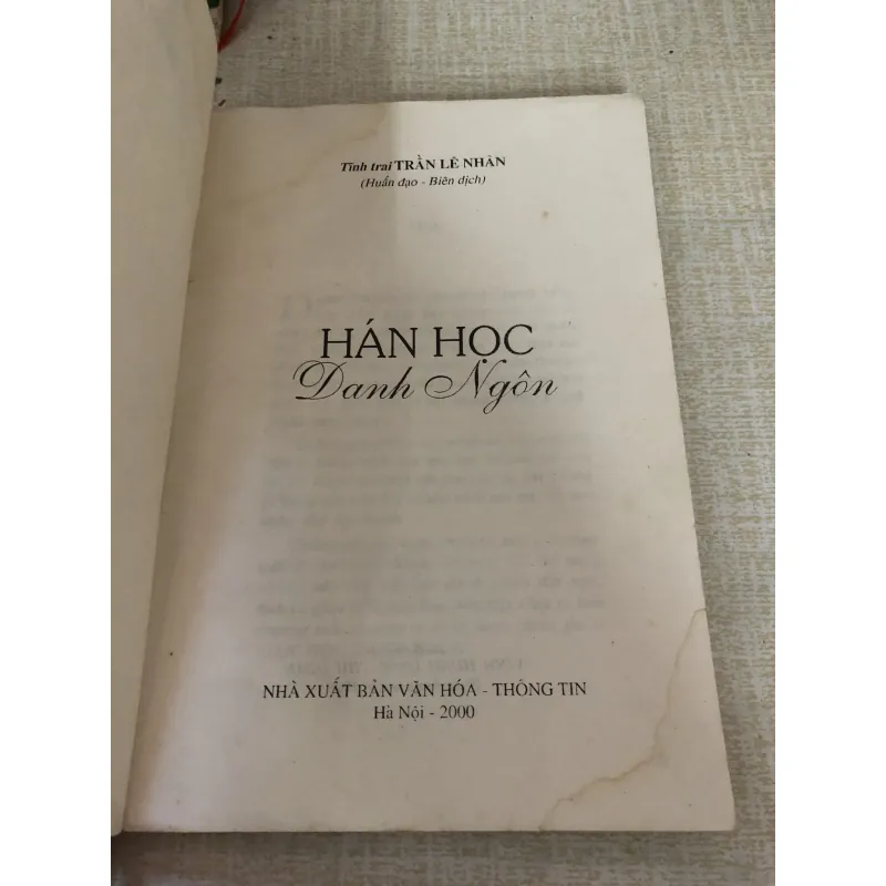 Hán học danh ngôn-Trần Lê Nhân 969994