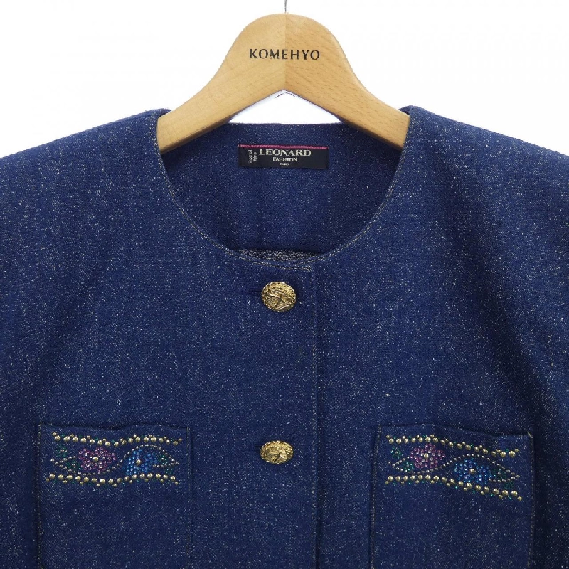 【Mã giảm giá】Thời trang Leonar LEONARD FASHION Áo khoác không cổ 643380