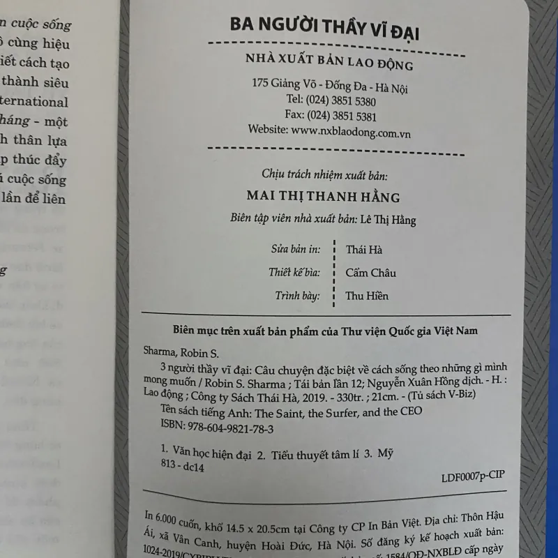 3 Người Thầy Vĩ Đại- Robin Sharma.   1036264