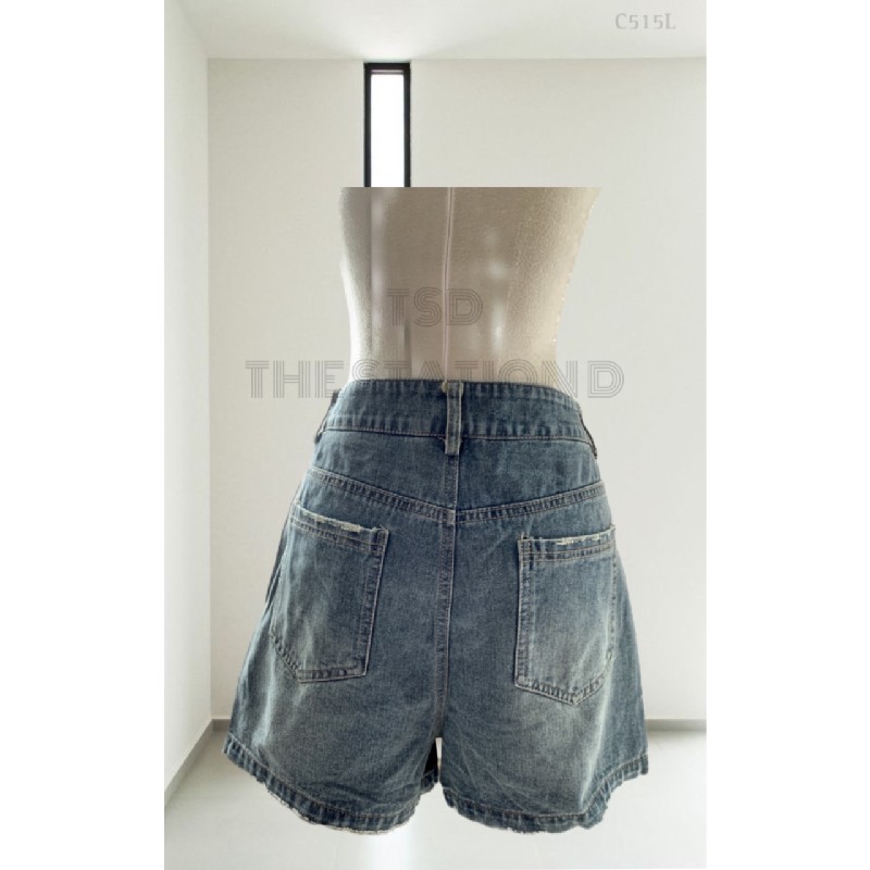 Set áo croptop quần short jean kèm nịt QCCC 11479