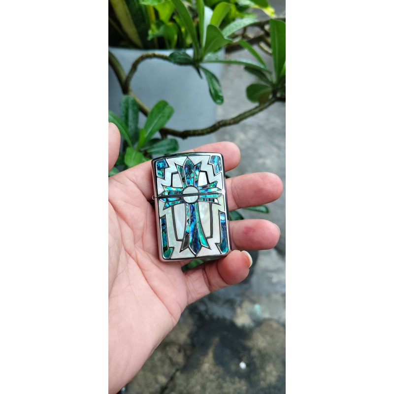 ZIPPO AMOR KHẢM TRAI 2 MẶT. 185449