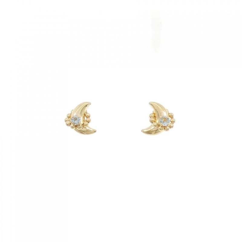 K18YG Mặt trăng Aquamarine Bông tai - Hàng hiệu Chính hãng 868849