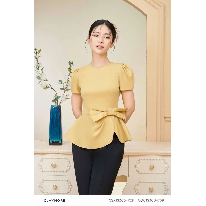 [New] Áo peplum CLAYMORE đính nơ sang chảnh size S 369270