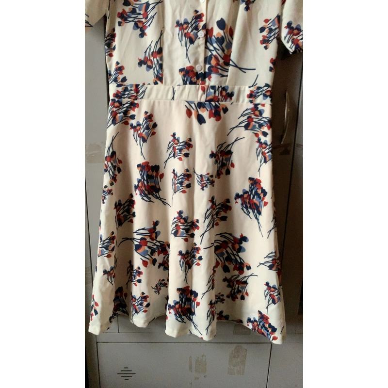 Đầm nữ hoạ tiết có cổ có tay 478408