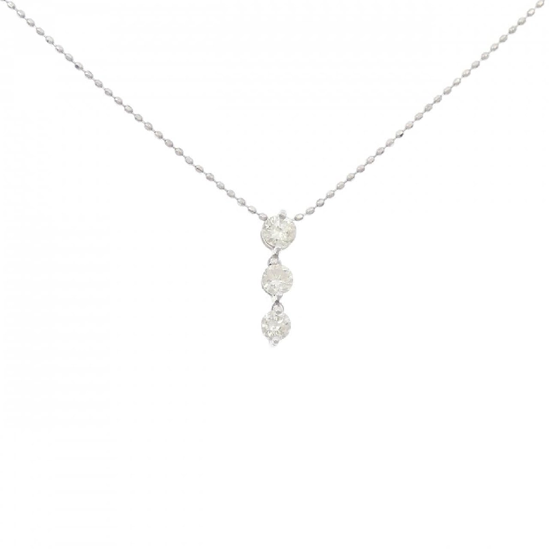 K18WG Dây chuyền kim cương ba viên 0.30CT - Hàng hiệu Chính hãng 865042