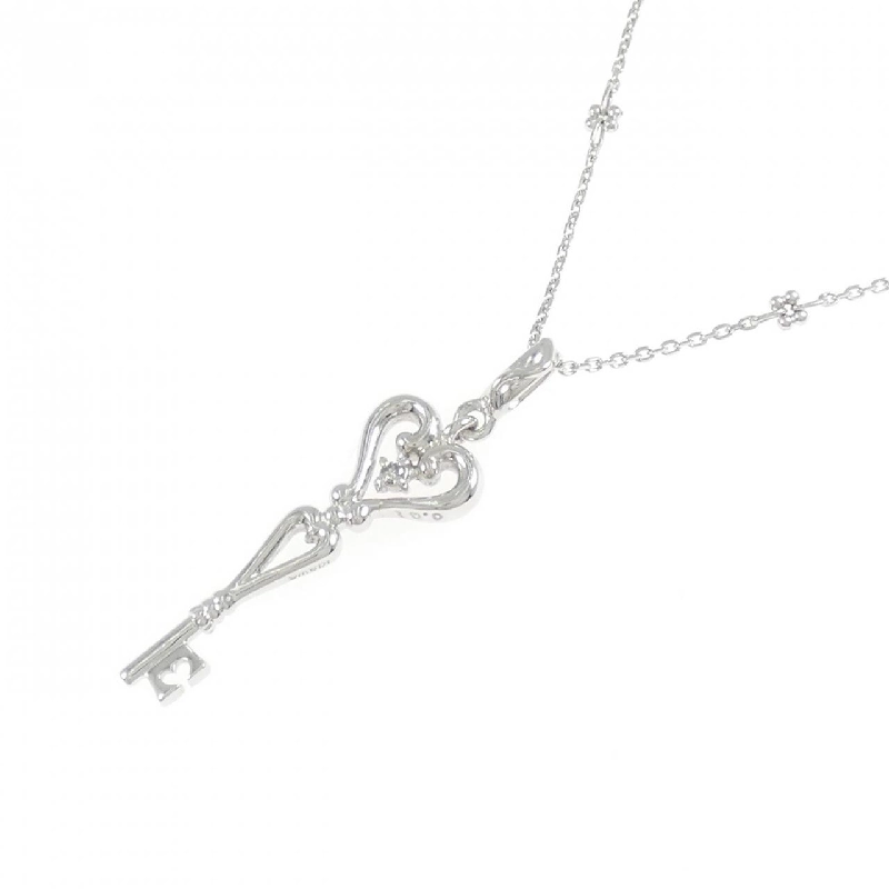 K18WG Chìa khóa × Trái tim Dây chuyền kim cương 0.01CT - Hàng hiệu Chính hãng 861292