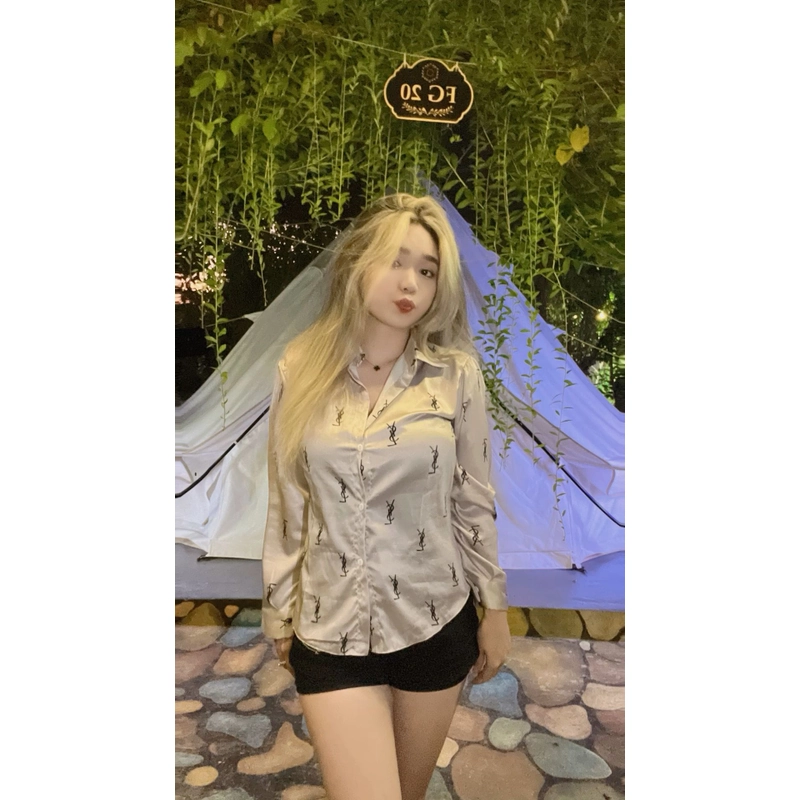 Áo Sơ Mi Lụa Latin YSL  455022