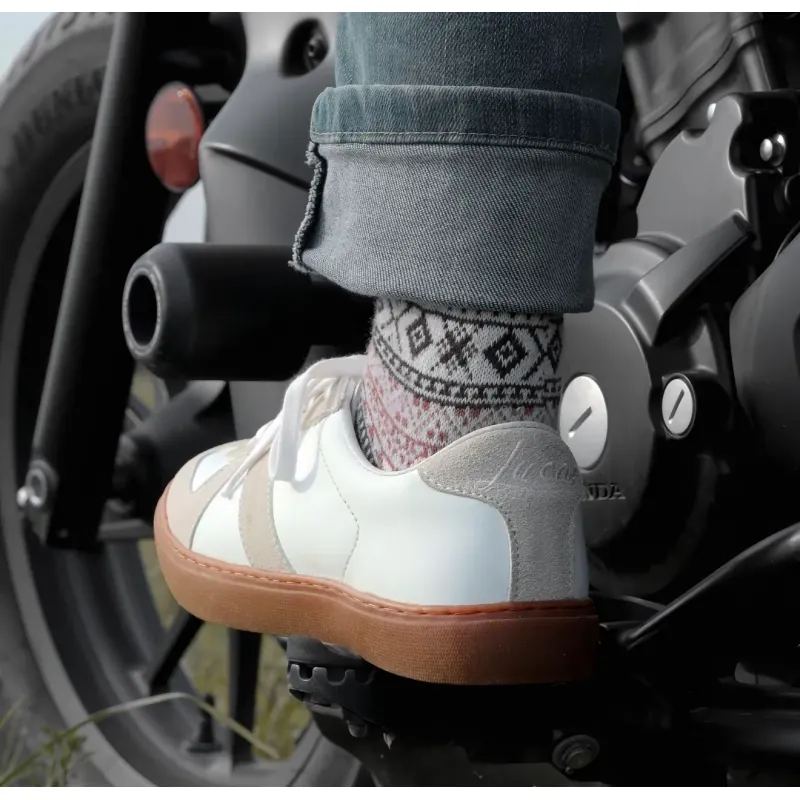 Giày thể thao nam Nâu trắng dáng thể thao phong cách casual 1032365