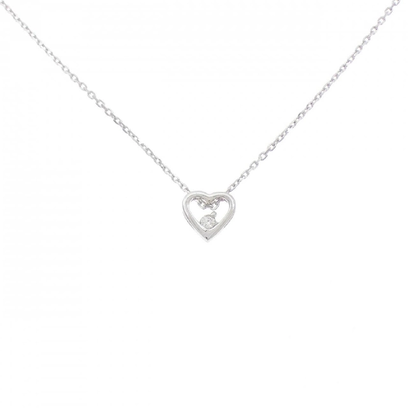 K18WG Dây chuyền kim cương hình trái tim - Hàng hiệu Chính hãng 855922