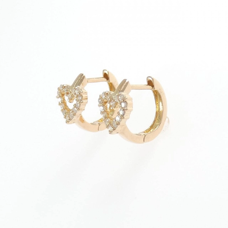 K18PG Bông tai hình trái tim kim cương 0.14CT - Hàng hiệu Chính hãng 862834