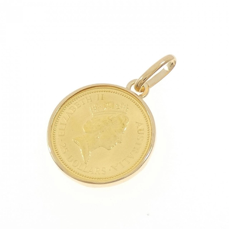 K18YG(枠) Đồng xu Mặt dây chuyền - Hàng hiệu Authentic 871387