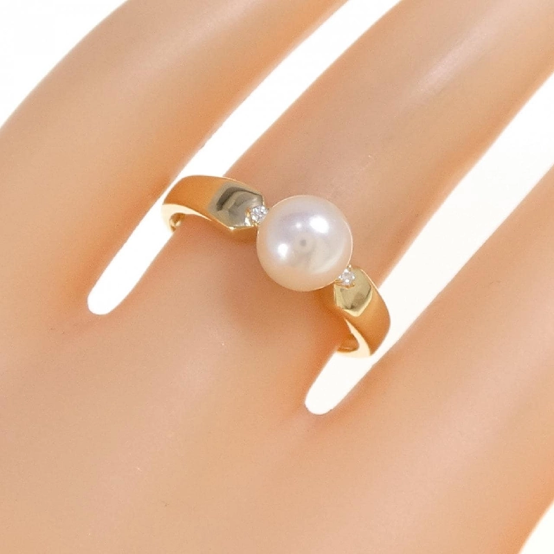 Nhẫn ngọc trai Akoya K18YG 6.5mm 670454