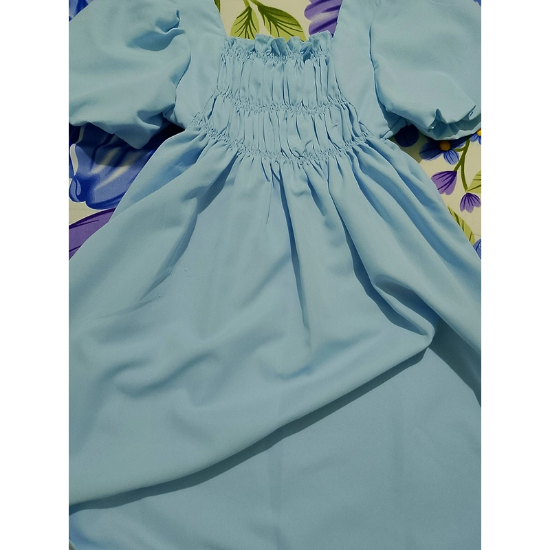Set áo babydoll tay bồng chun ngực dáng giấu quần 509044