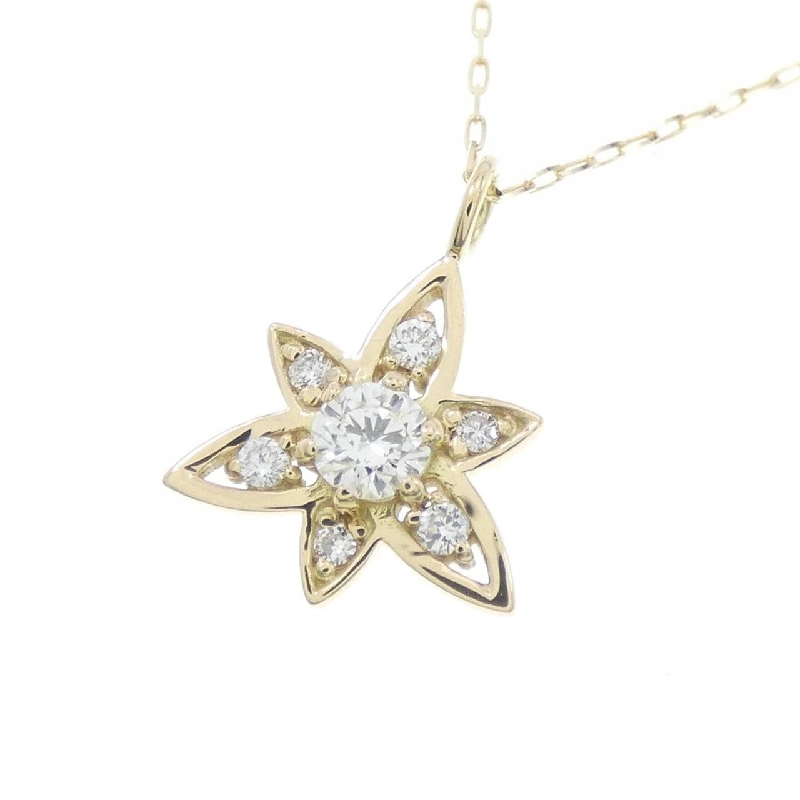 K18YG Hoa Kim Cương Dây Chuyền 0.14CT - Hàng hiệu Chính hãng 861538