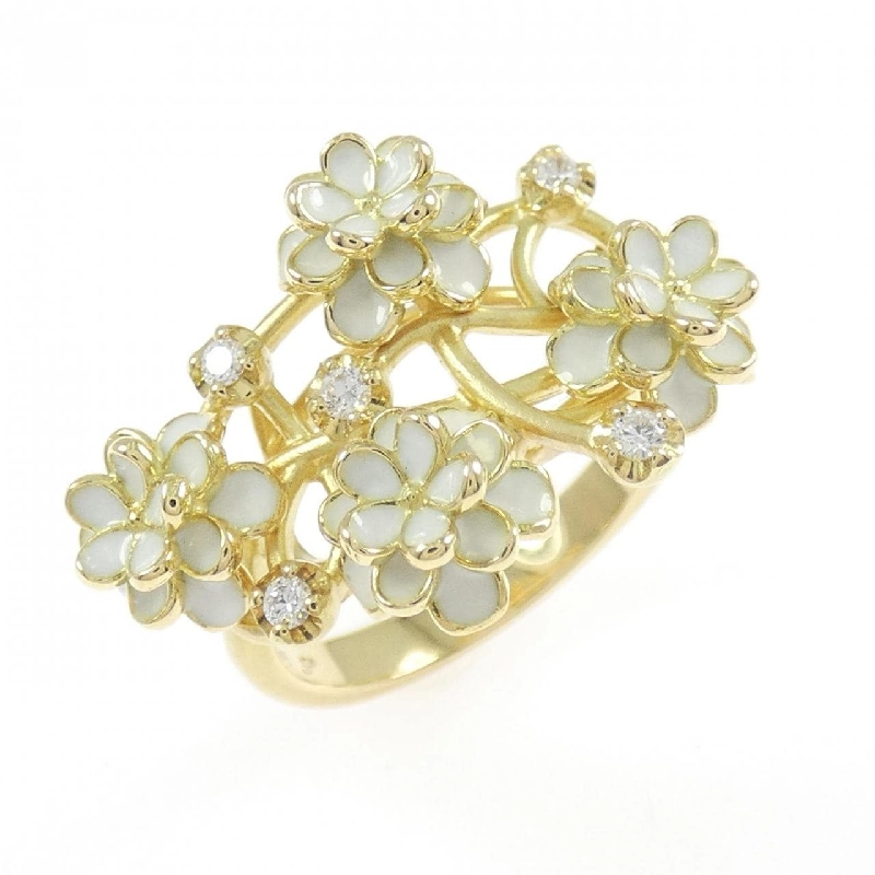 Nhẫn men hoa K18YG - Hàng hiệu Authentic 850459