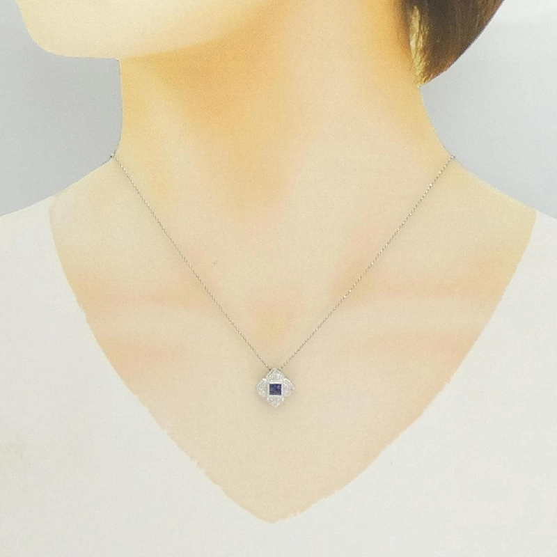 Dây chuyền Sapphire PT900/PT850 0.40CT - Hàng hiệu Chính hãng 855975